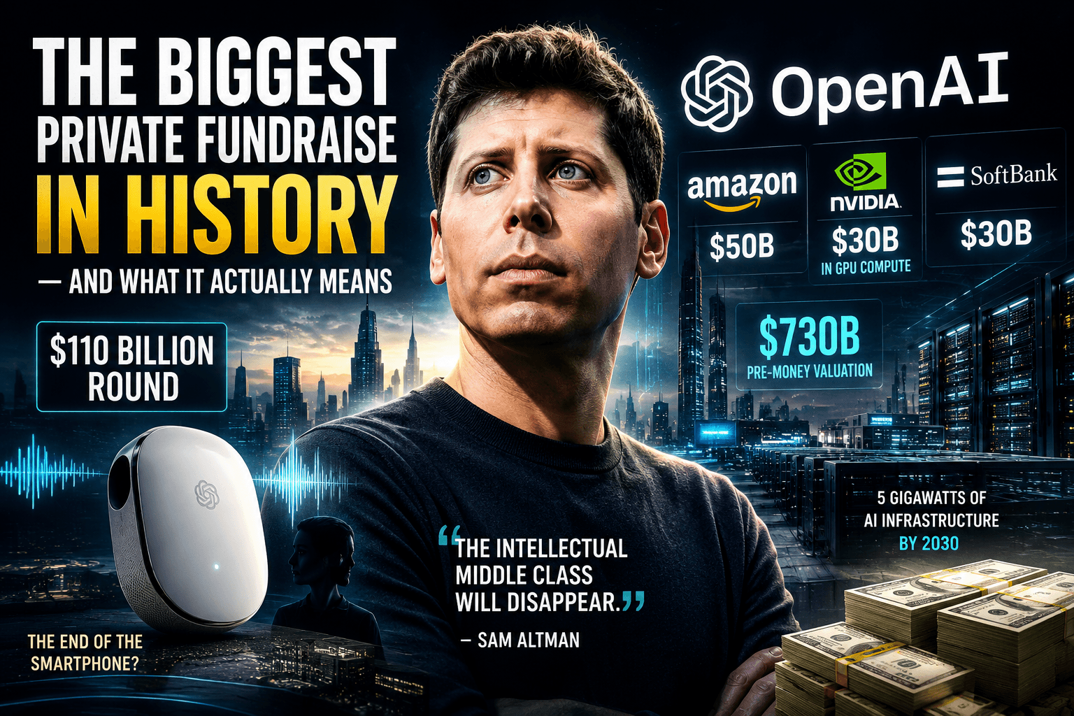 Sam Altman's $110 Billion Bet: The Man Who Wants to Replace Your Phone, Your Job — and Maybe Reality Itself