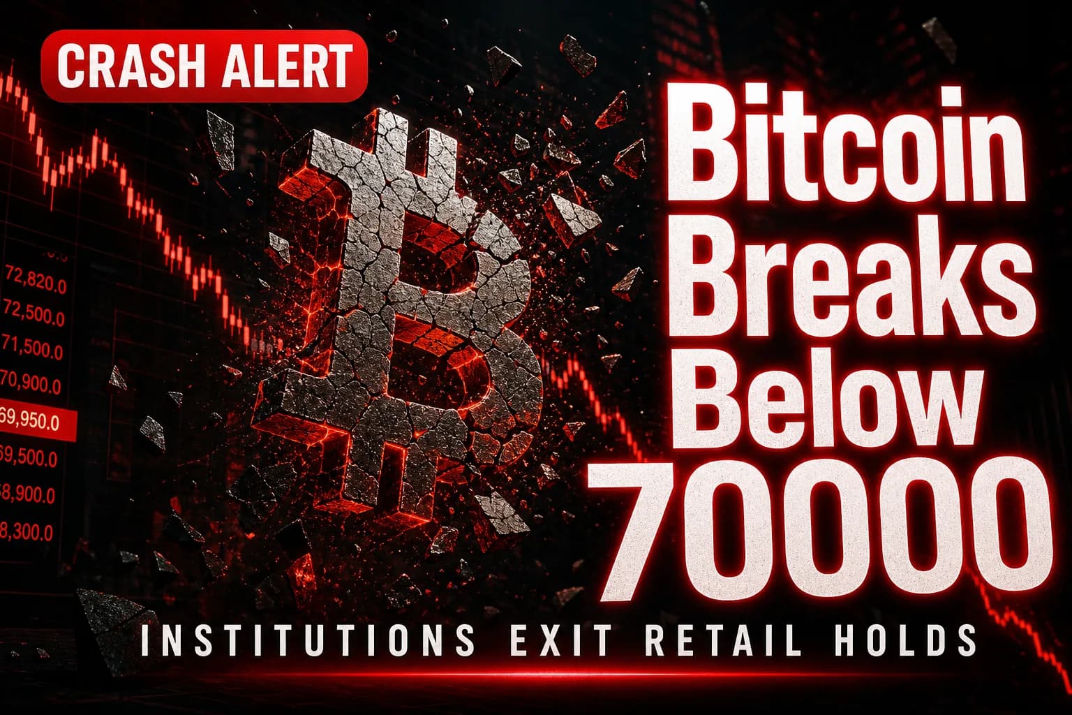Bitcoin Crashes Below $70,000: Institutions Are Exiting While Retail Holds the Bag