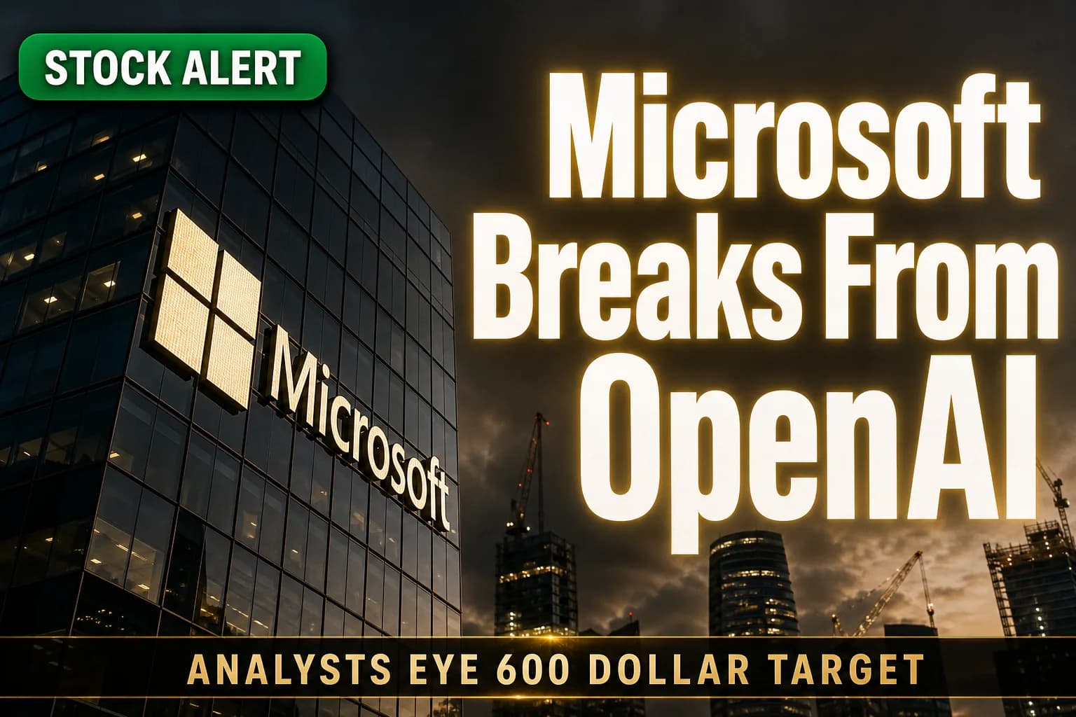 Microsoft Is Walking Away From OpenAI — And Analysts Say MSFT Stock Could Hit $600